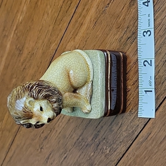 Vtg, Takihashi San Francisco, Lion Trinket Box, Crazed Glazing, Magnificent. - Picture 8 of 9